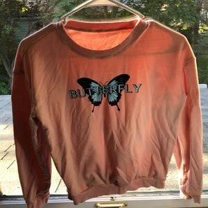 Pink Shein Butterfly Crewneck